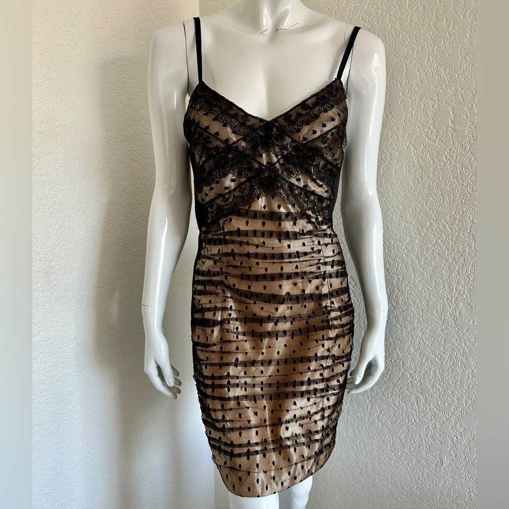 JESSICA McCLINTOCK Dress Vintage Black Lace Y2K Size 7/8 • NEW WITH TAGS •